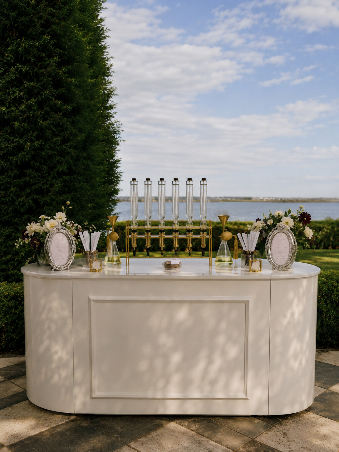 Scent bar de Lumea montado al aire libre junto al agua